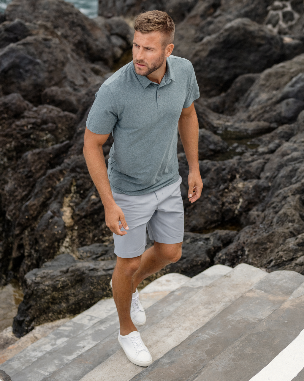 Cascade Elastic Waist Short | Sky Grey