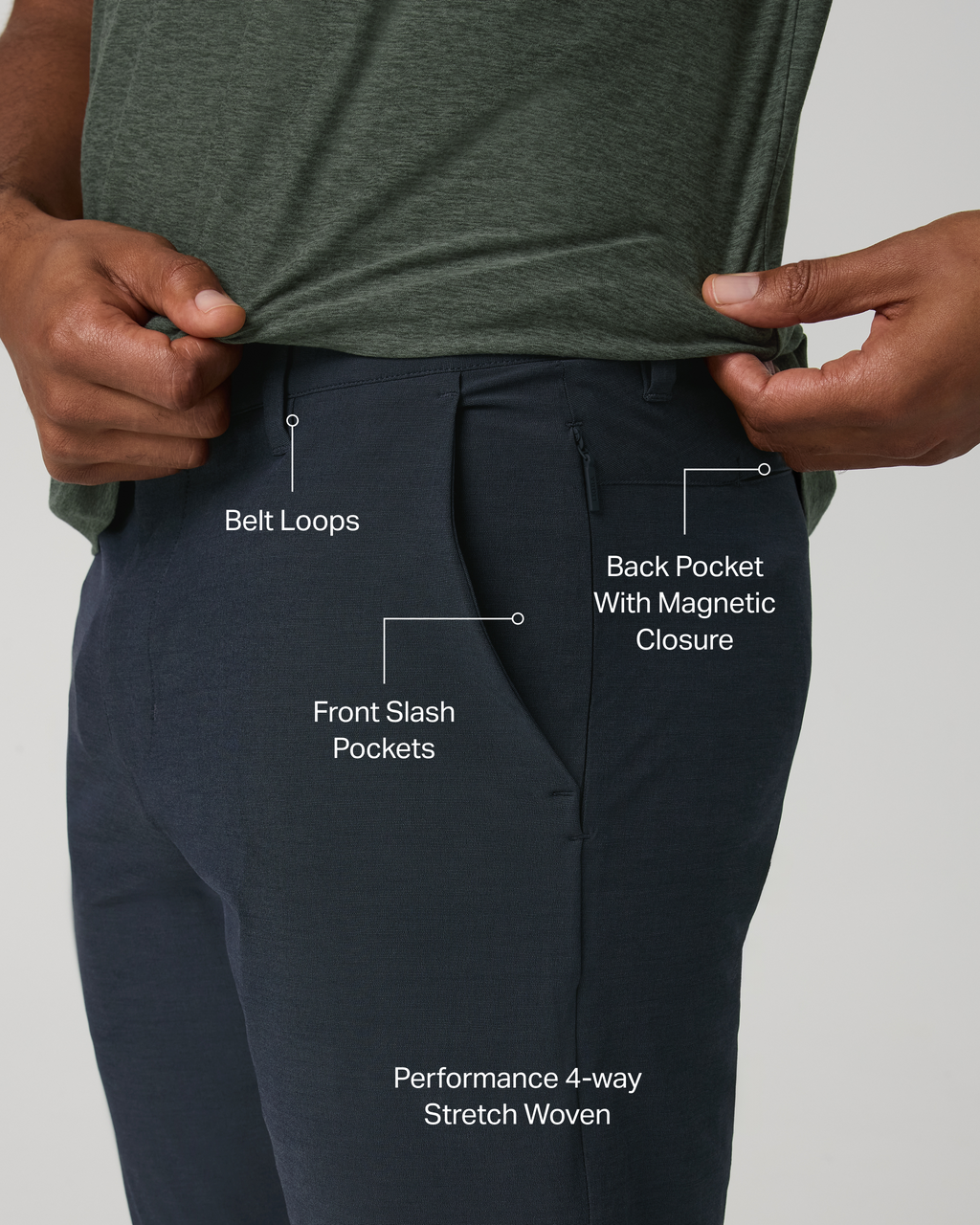 Aim Trouser Athletic Slim Fit 30” | Navy Linen Texture