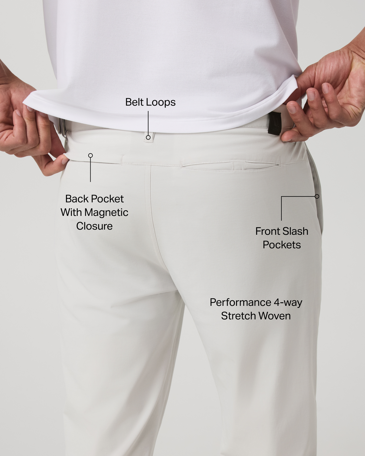 Aim Trouser Athletic Slim Fit 30” | Salt Linen Texture