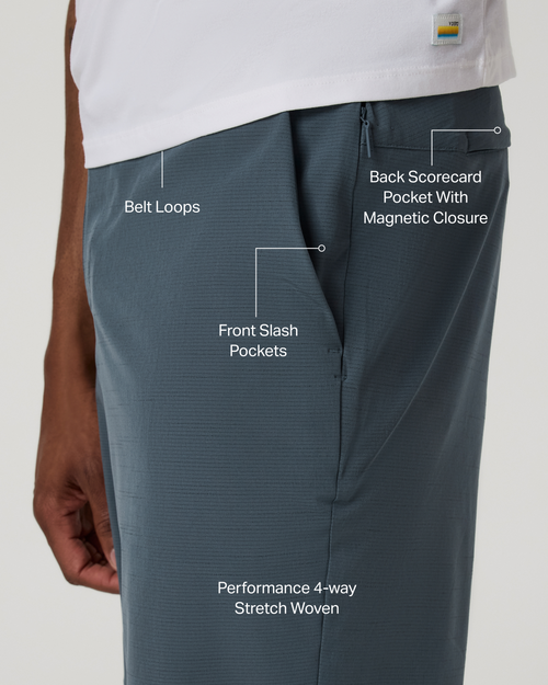 Aim Short 8 | Blue Sea Slub Stripe