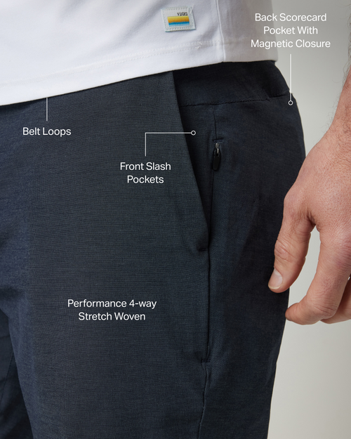 Aim Short 8 | Navy Linen Texture