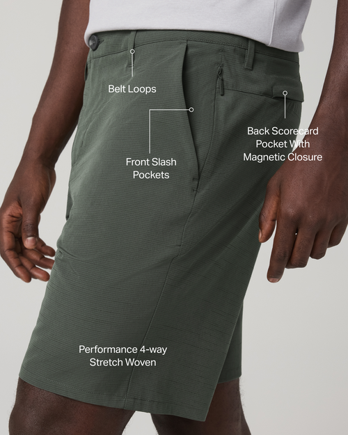 Aim Short 8 | River Rock Slub Stripe
