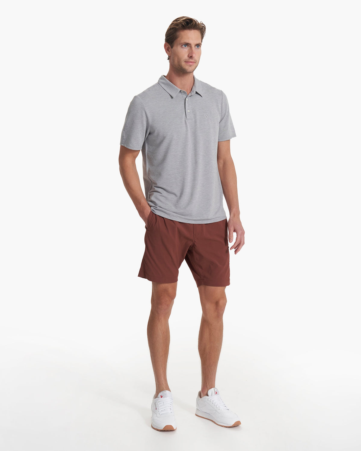 Knit Twill Polo | Steel Heather