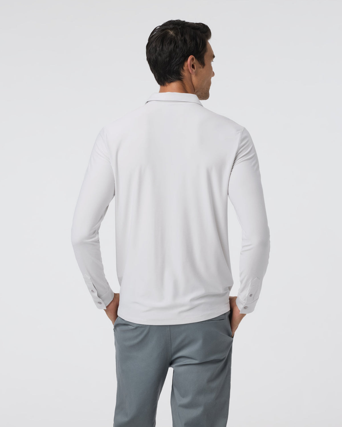 Long Sleeve Strato Tech Polo | Frost Grey Heather