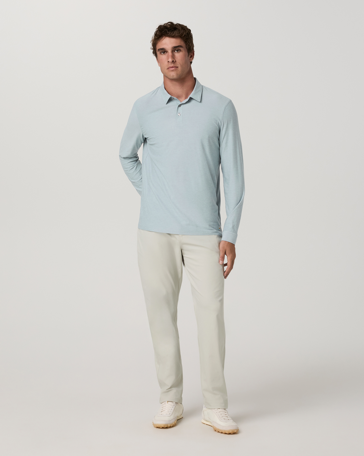 Long Sleeve Strato Tech Polo | Raindrop Heather