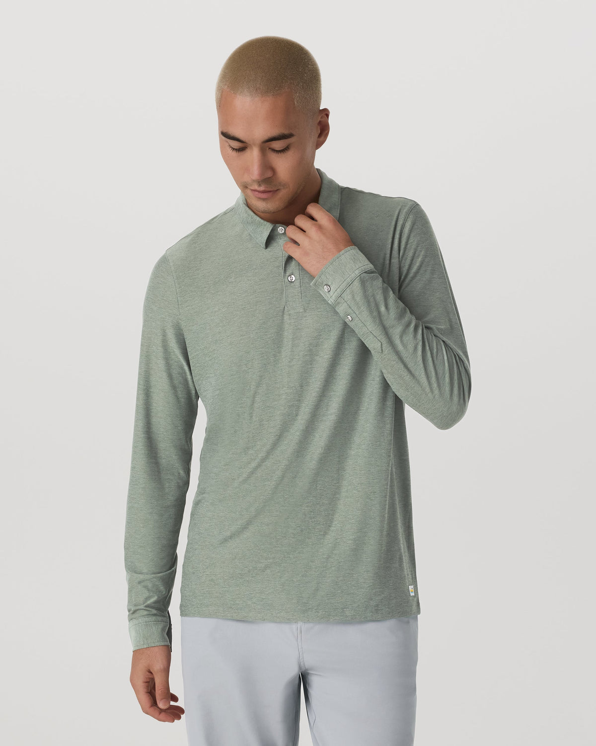 Long Sleeve Strato Tech Polo | Thyme Heather