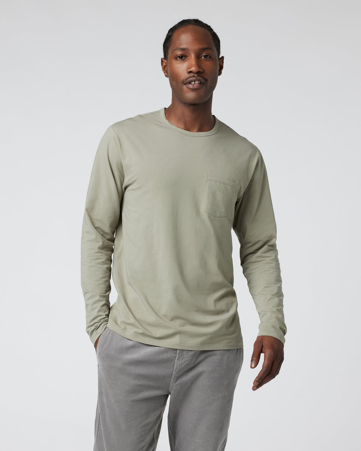 Long Sleeve Mens Feather Tee | Metal