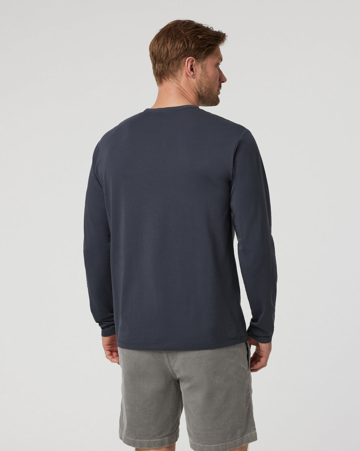 Long Sleeve Mens Feather Tee | Navy