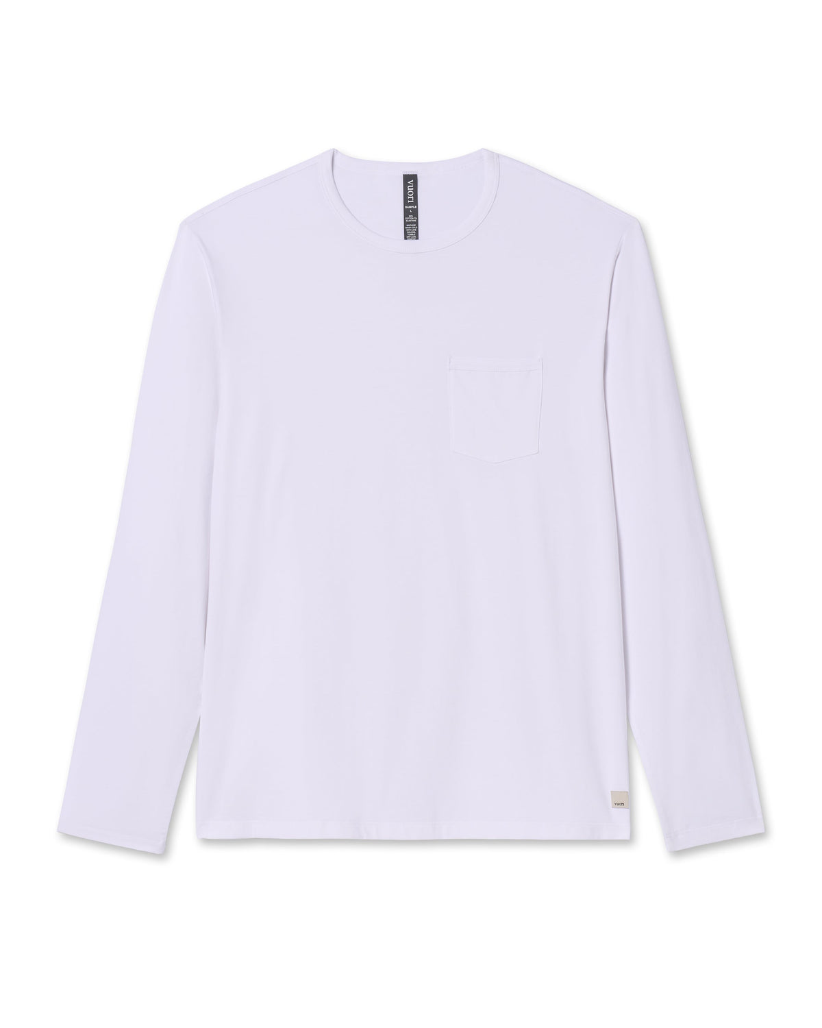 Long Sleeve Mens Feather Tee | White