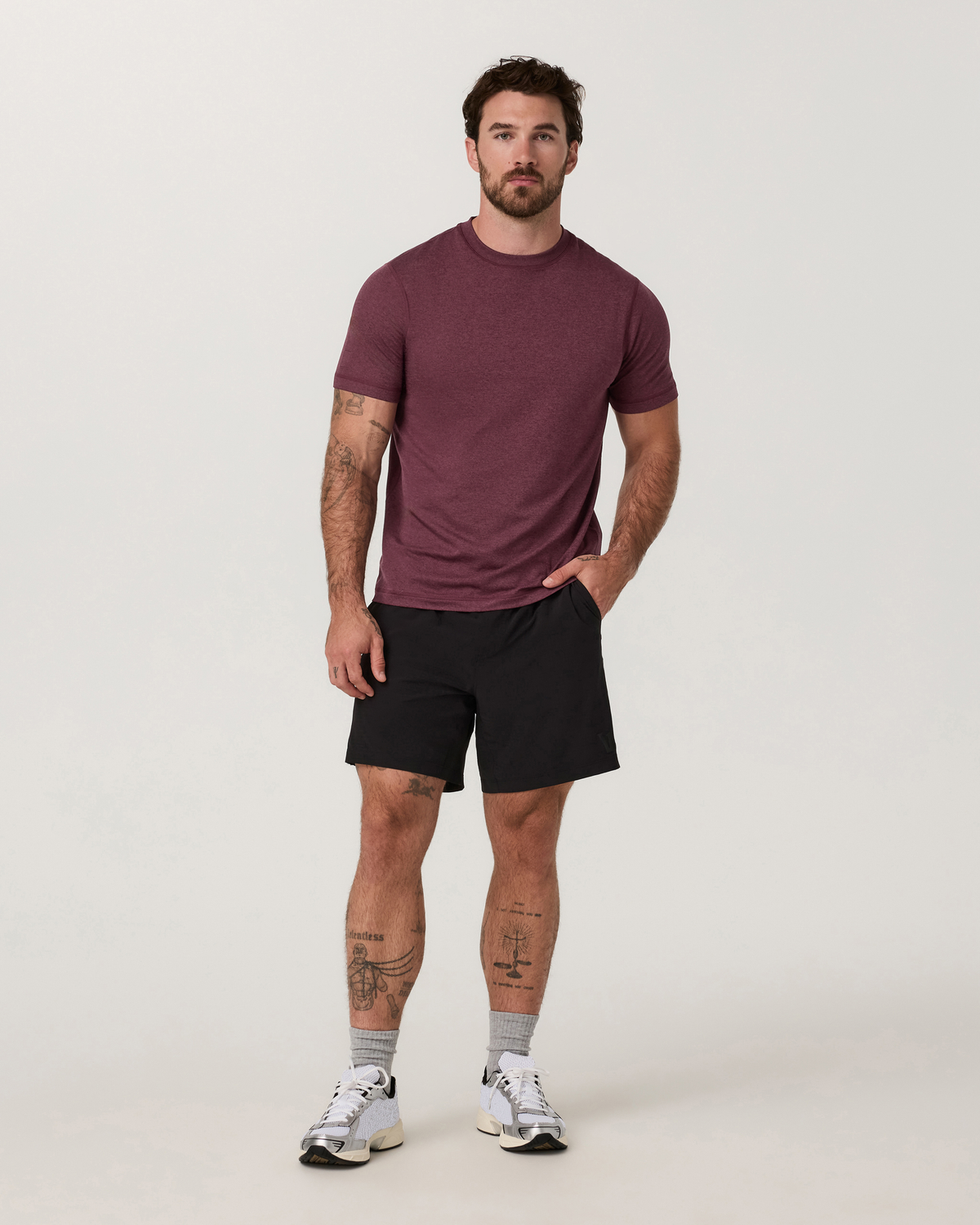Short Sleeve Ponto Performance Tee | Fig Heather