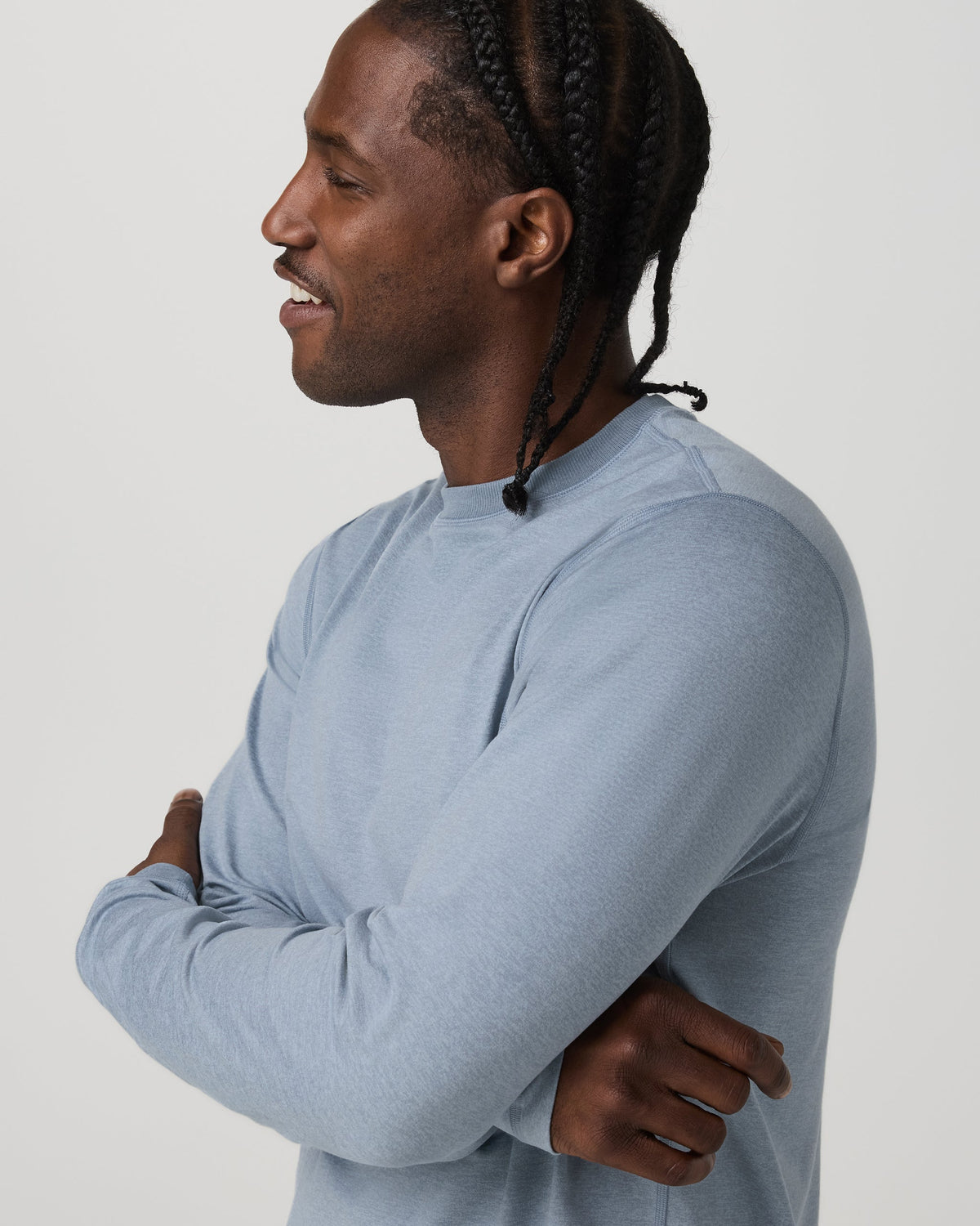 Long Sleeve Ponto Performance Tee | Blue Dusk Heather