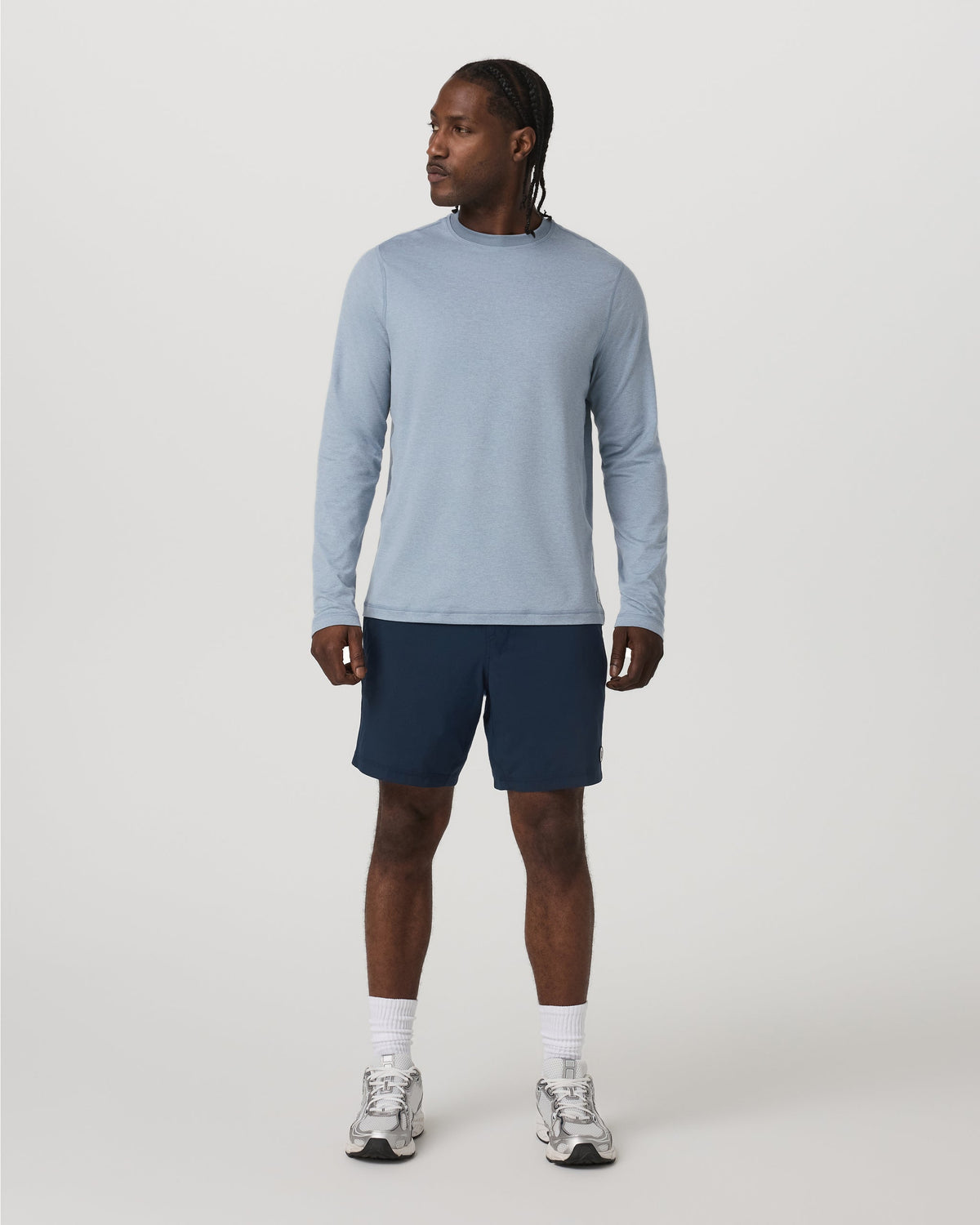 Long Sleeve Ponto Performance Tee | Blue Dusk Heather