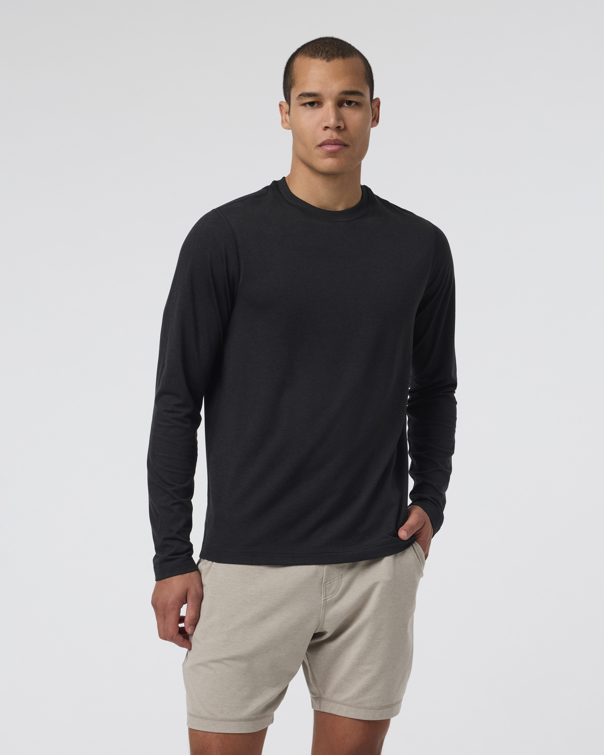 Long Sleeve Ponto Performance Tee | Black Heather