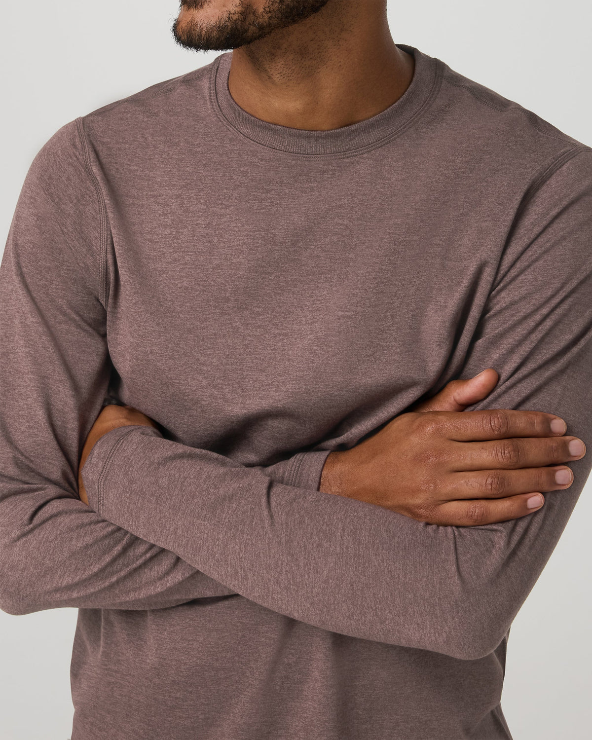 Long Sleeve Ponto Performance Tee | Elm Heather