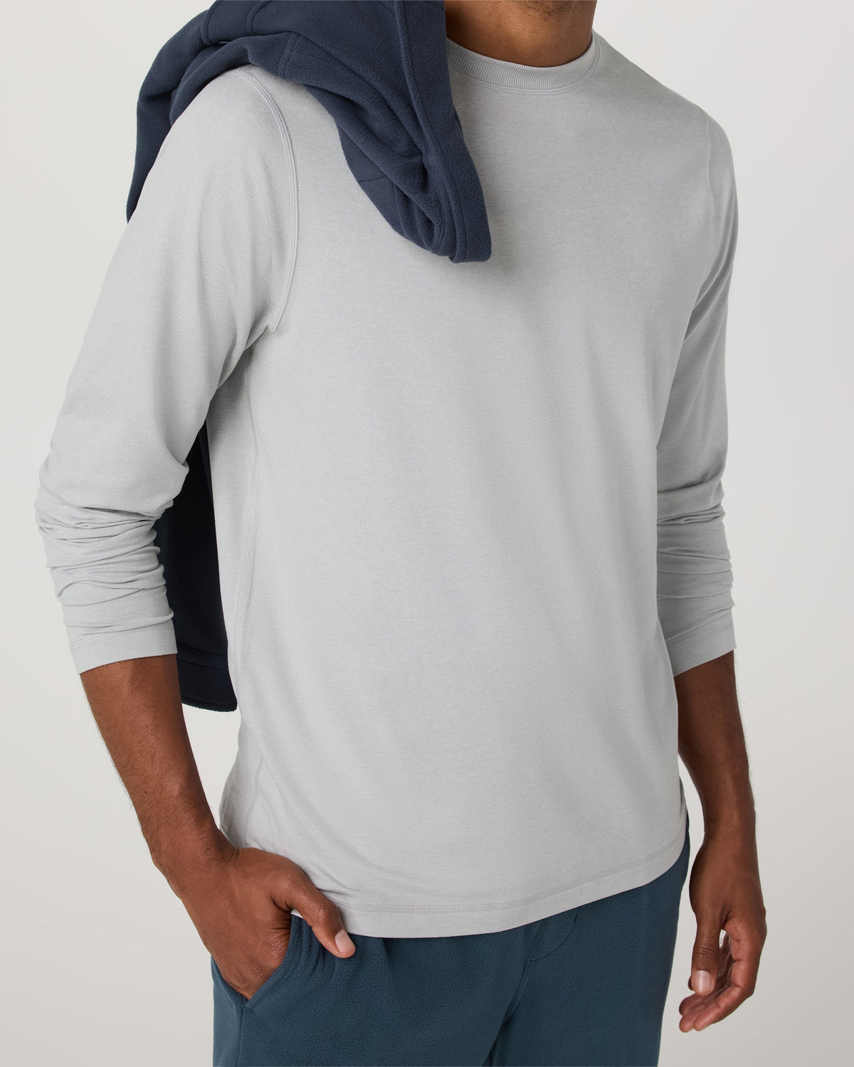 Long Sleeve Ponto Performance Tee | Frost Grey Heather