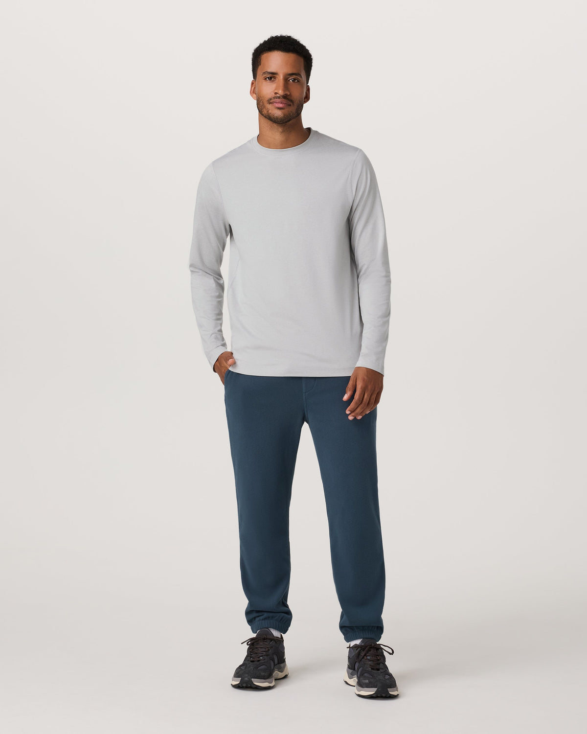 Long Sleeve Ponto Performance Tee | Frost Grey Heather