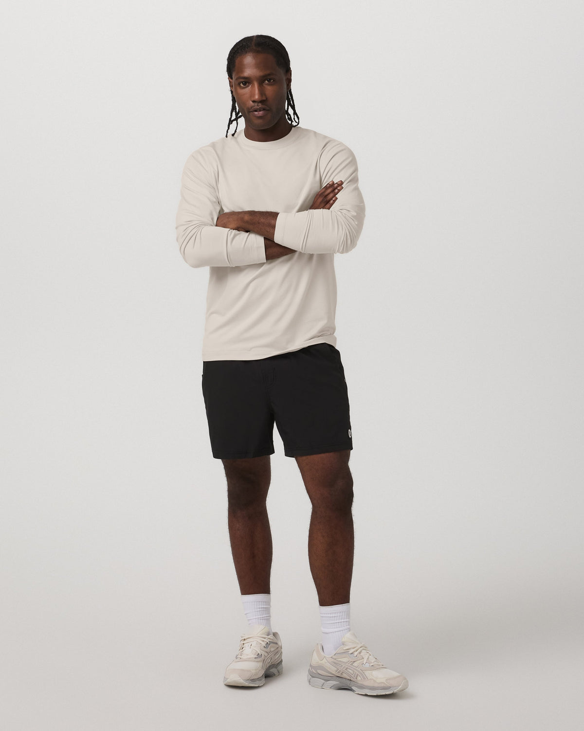 Long Sleeve Ponto Performance Tee | Oatmeal Heather