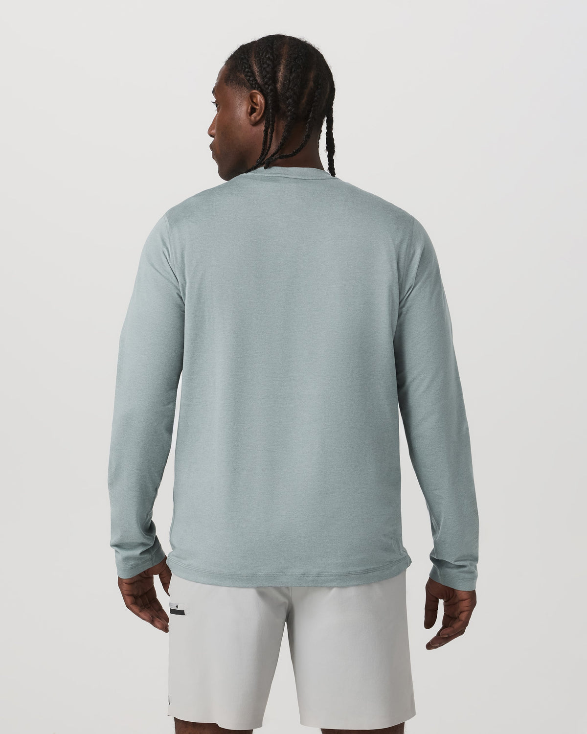 Long Sleeve Ponto Performance Tee | Misty Blue Heather