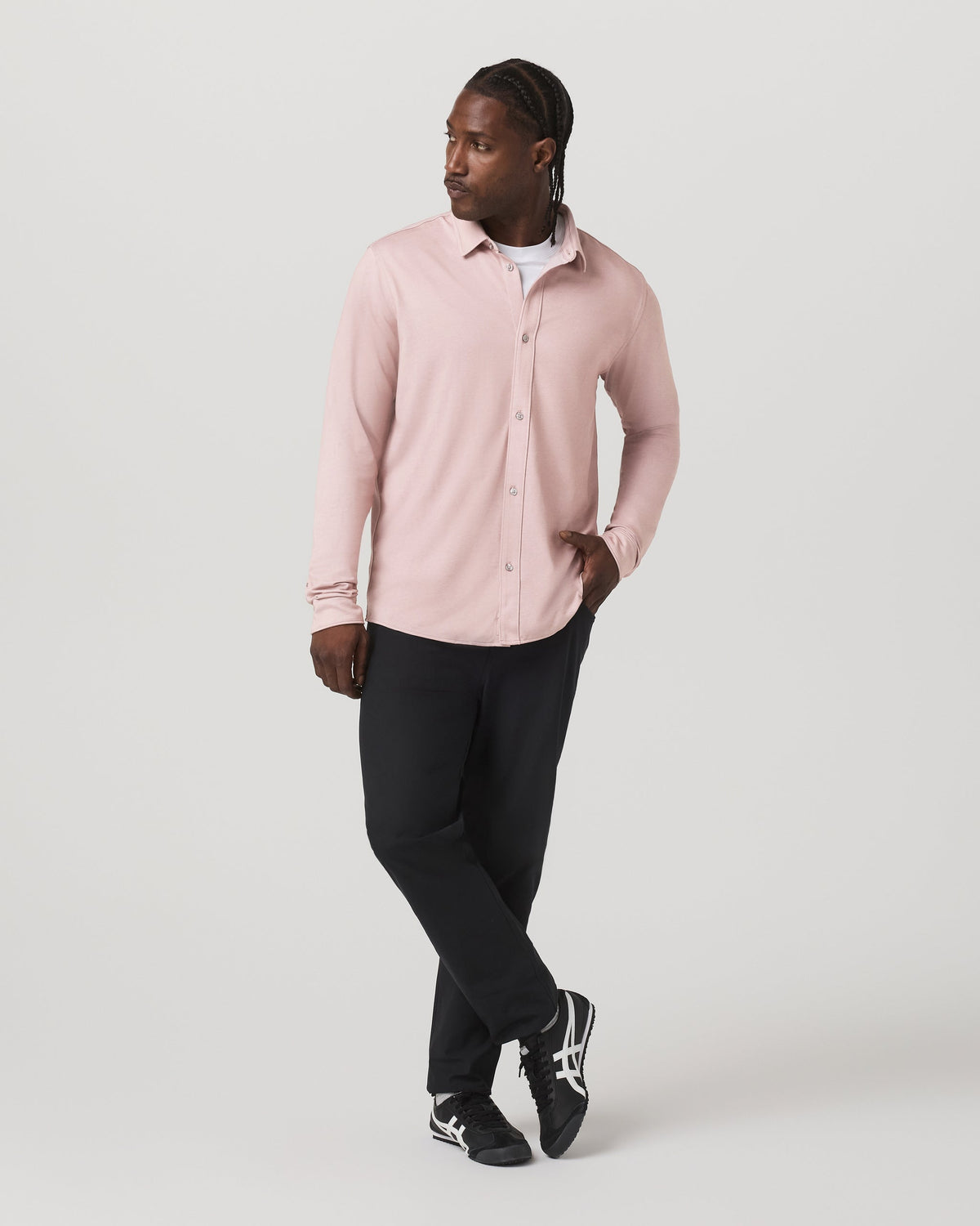 Long Sleeve Knit Oxford Button Down - Classic Fit | Mauve
