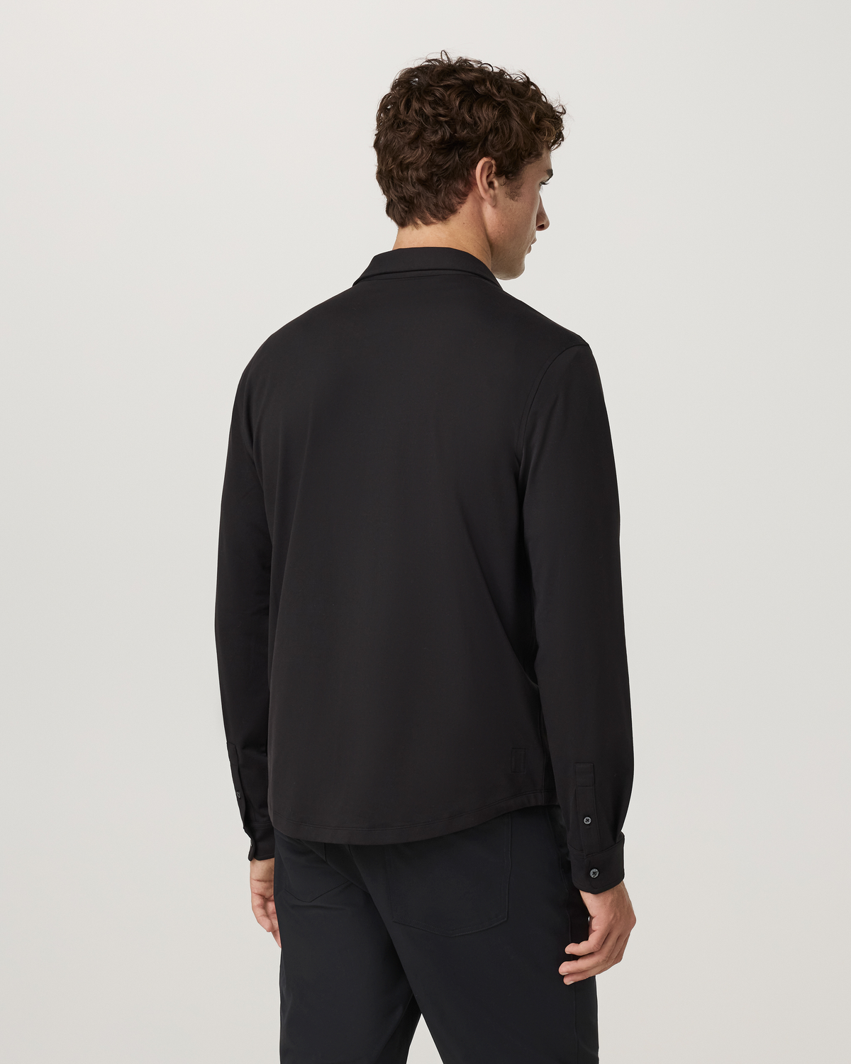 Long Sleeve Ponto Button Down Shirt | Black