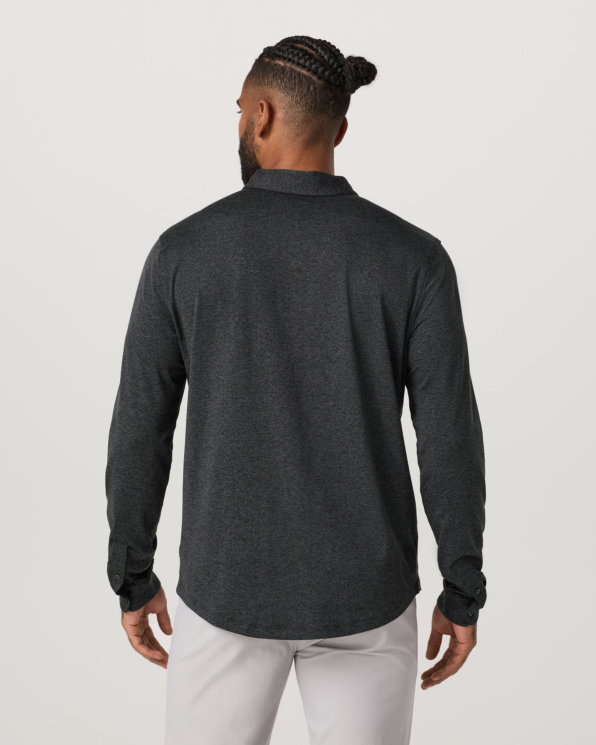 Long Sleeve Ponto Button Down Shirt | Charcoal Heather