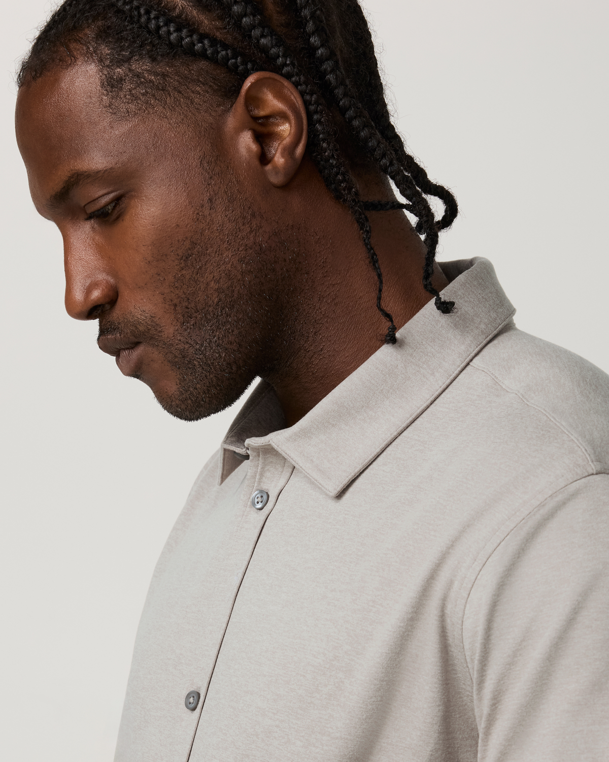 Long Sleeve Ponto Button Down | Dark Salt Heather