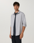 Long Sleeve Ponto Button Down Shirt | Light Heather Grey