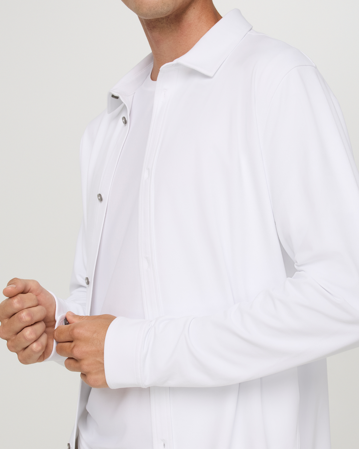 Long Sleeve Ponto Button Down Shirt | White