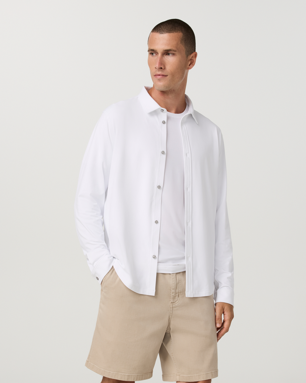 Long Sleeve Ponto Button Down Shirt | White