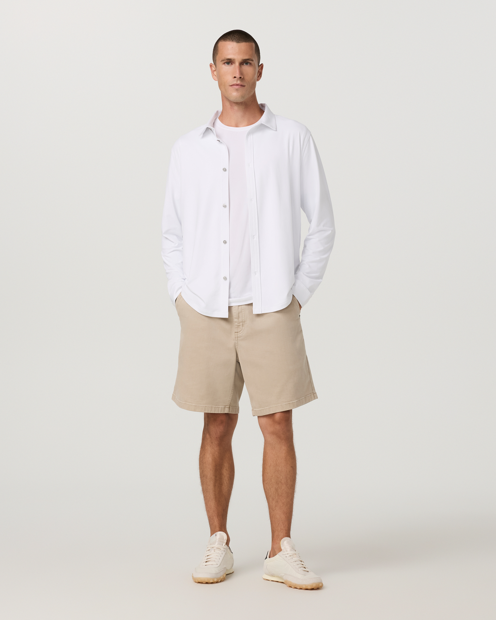 Long Sleeve Ponto Button Down Shirt | White