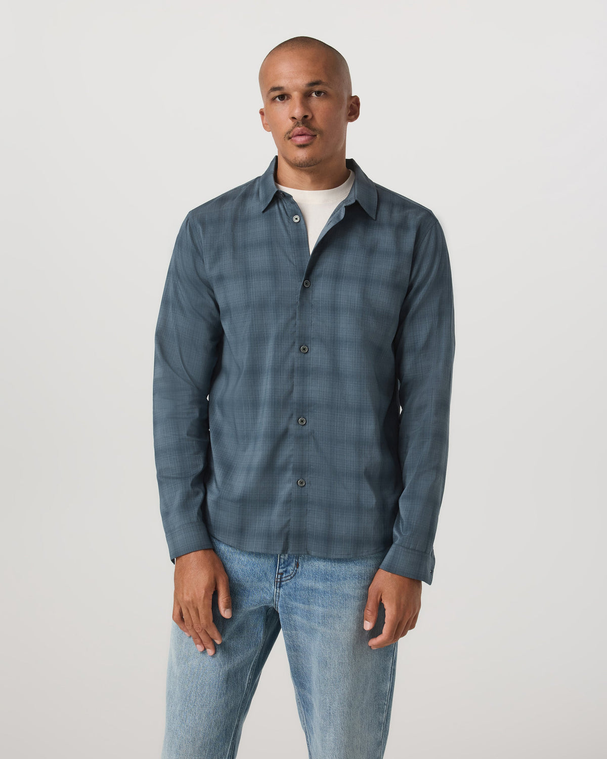 Long Sleeve Plaid Button Down Shirt | Abyss