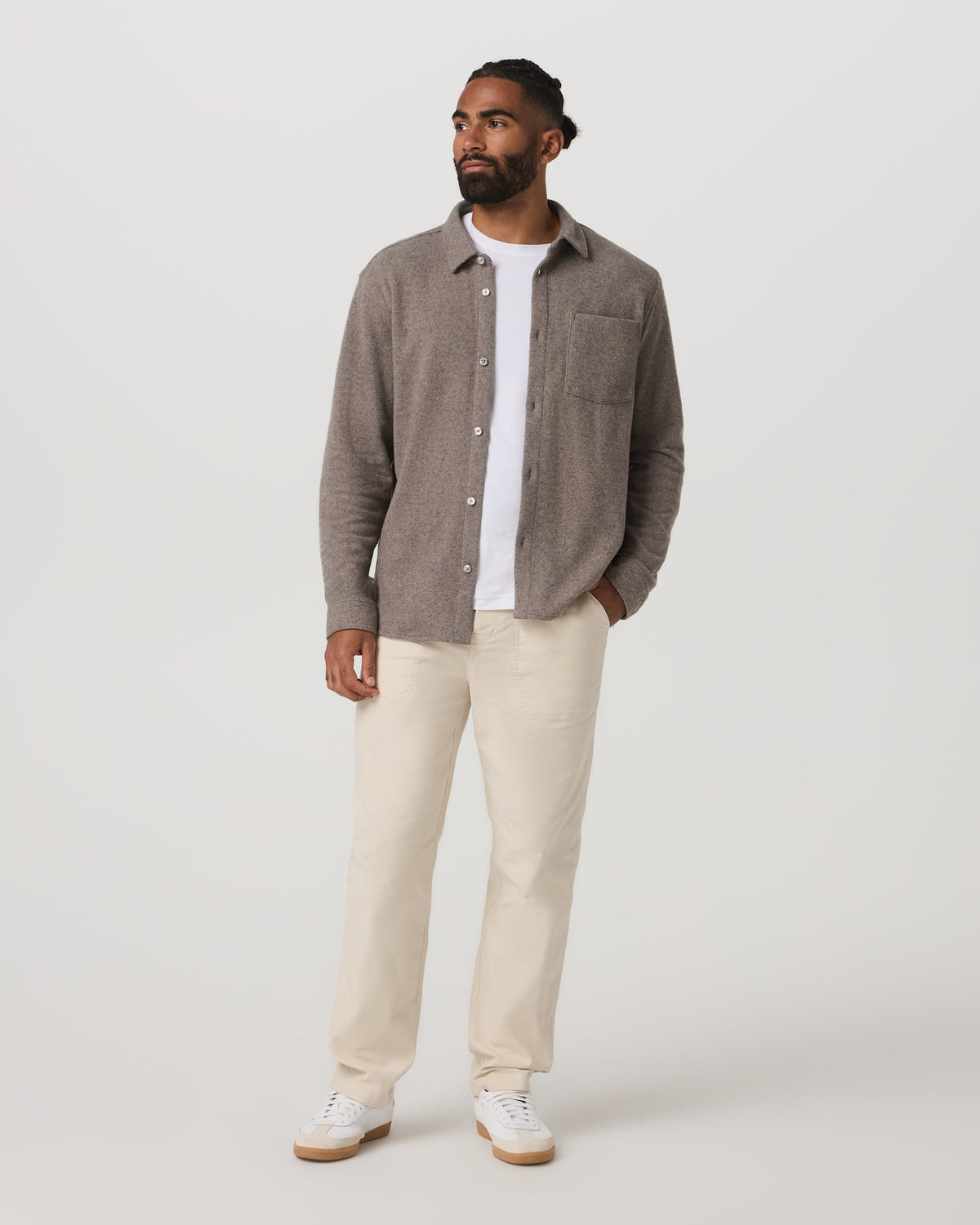 Long Sleeve Altitude Wool Button Down - Relaxed Fit | Phantom Grey