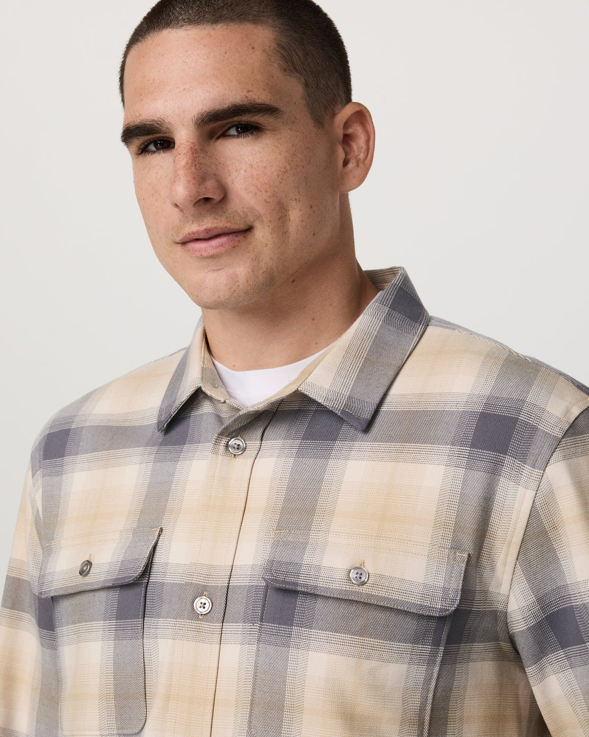 Long Sleeve Flannel Button Down Shirt | Cavern Grey