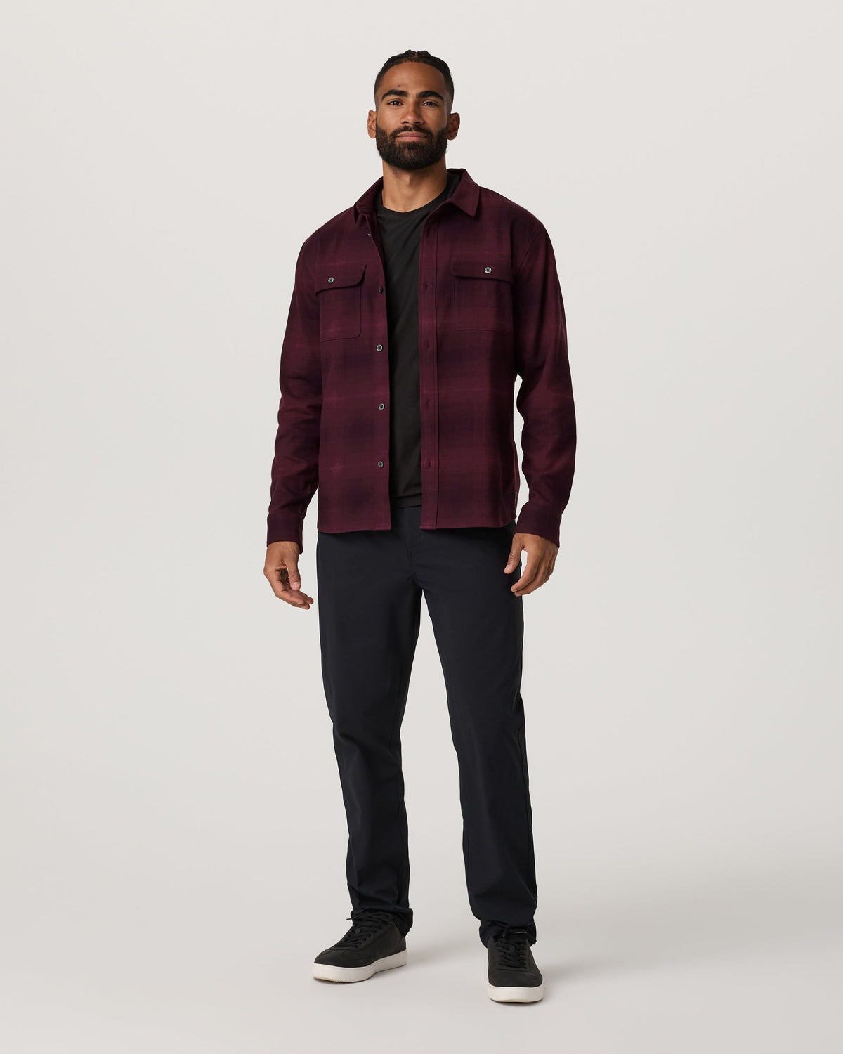 Long Sleeve Flannel Button Down Shirt | Raisin