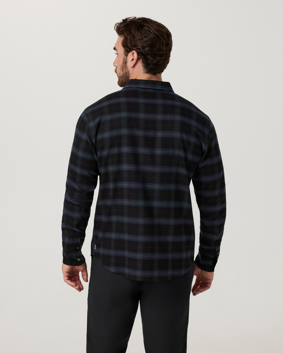 Long Sleeve Midweight Flannel Shirt | Black