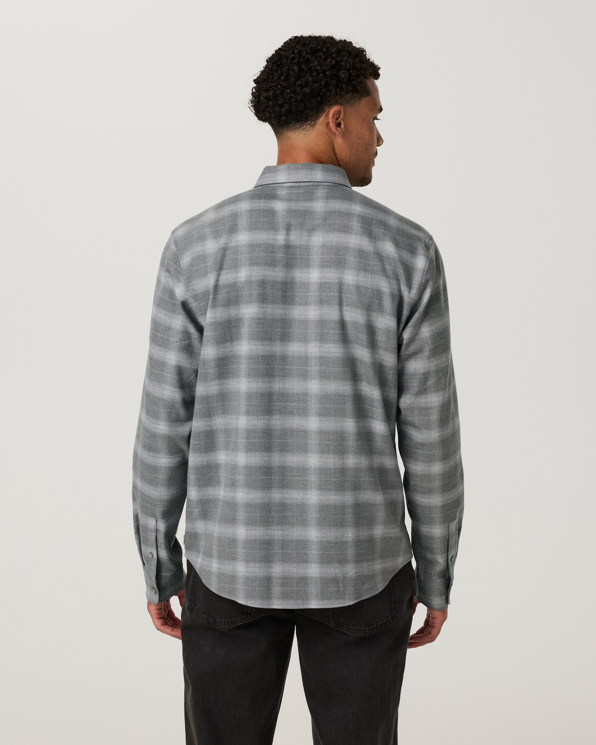 Long Sleeve Midweight Flannel Shirt | Grey Heather