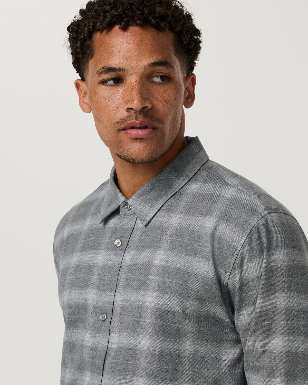 Long Sleeve Midweight Flannel Shirt | Grey Heather