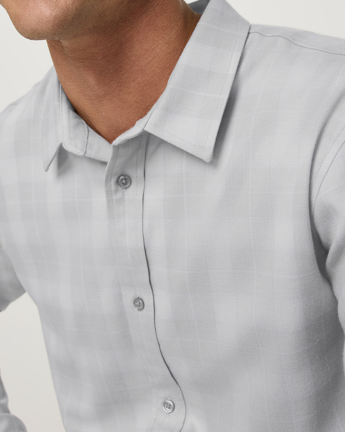 Long Sleeve Midweight Flannel Shirt | Sky Grey