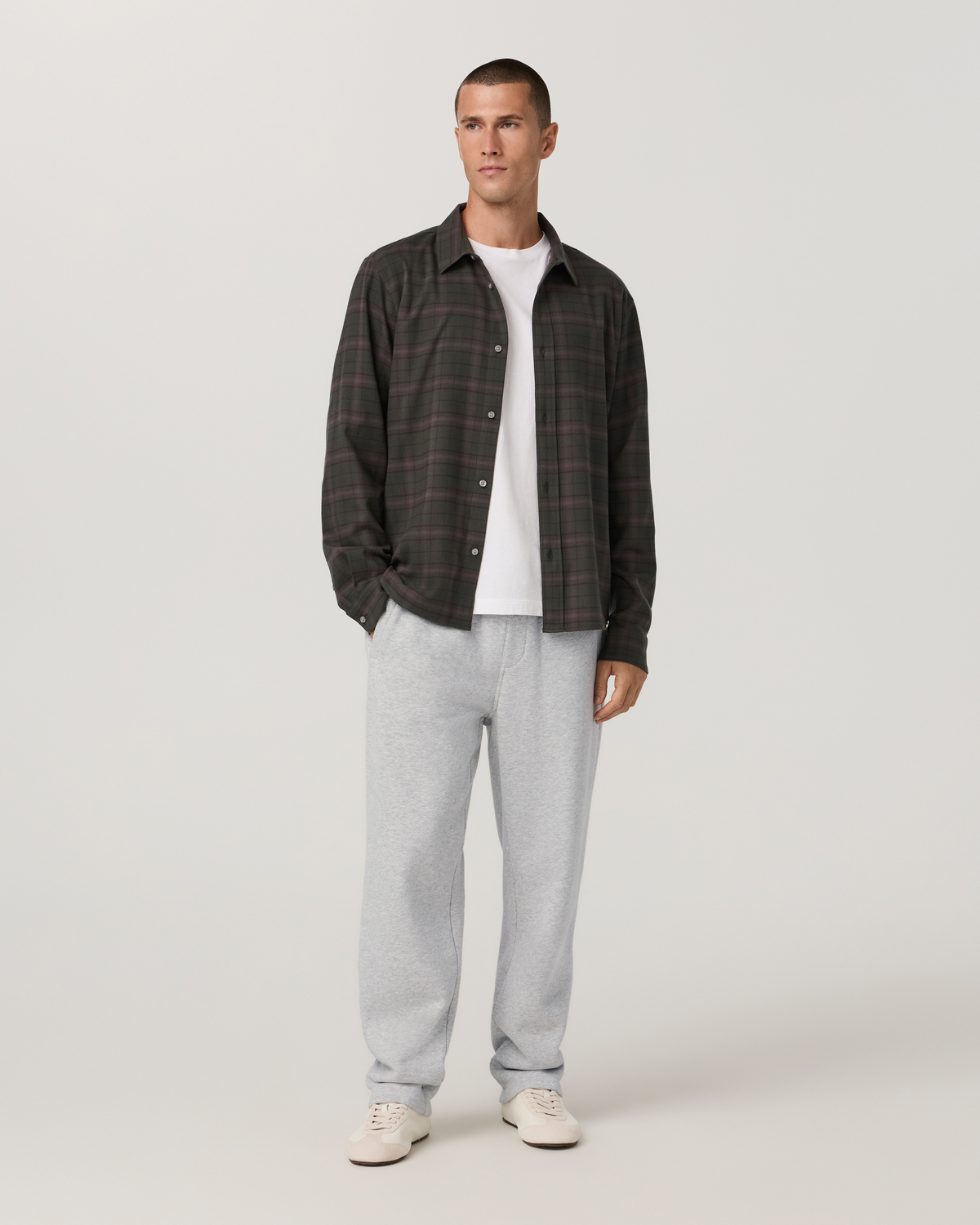 Long Sleeve Midweight Flannel Shirt | Hunter Green