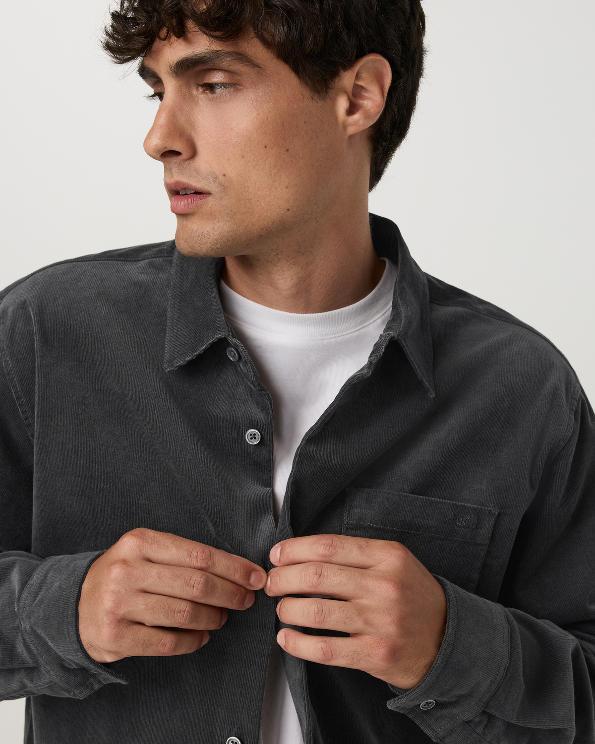Long Sleeve Optimist Button Down | Charcoal