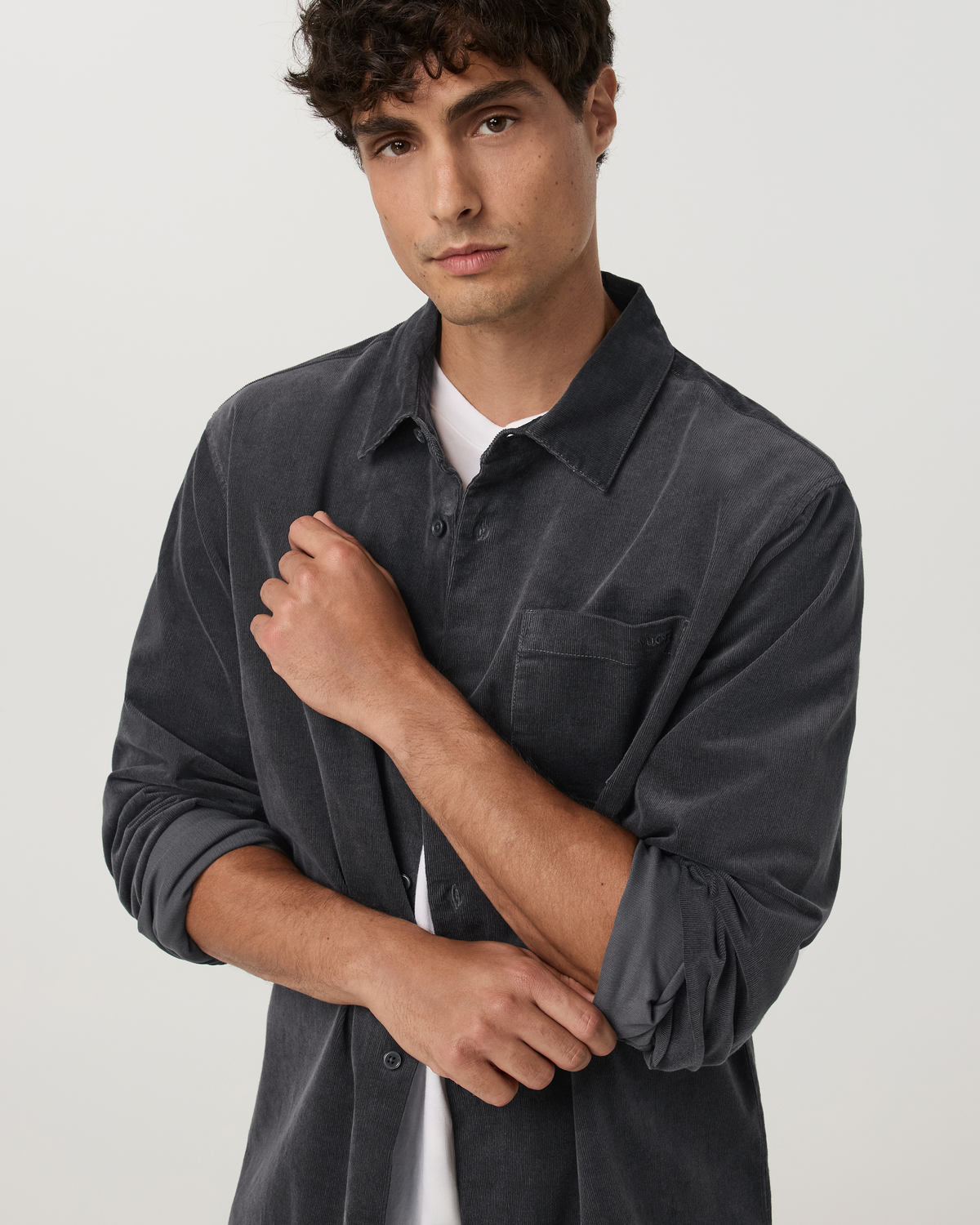 Long Sleeve Optimist Button Down | Charcoal