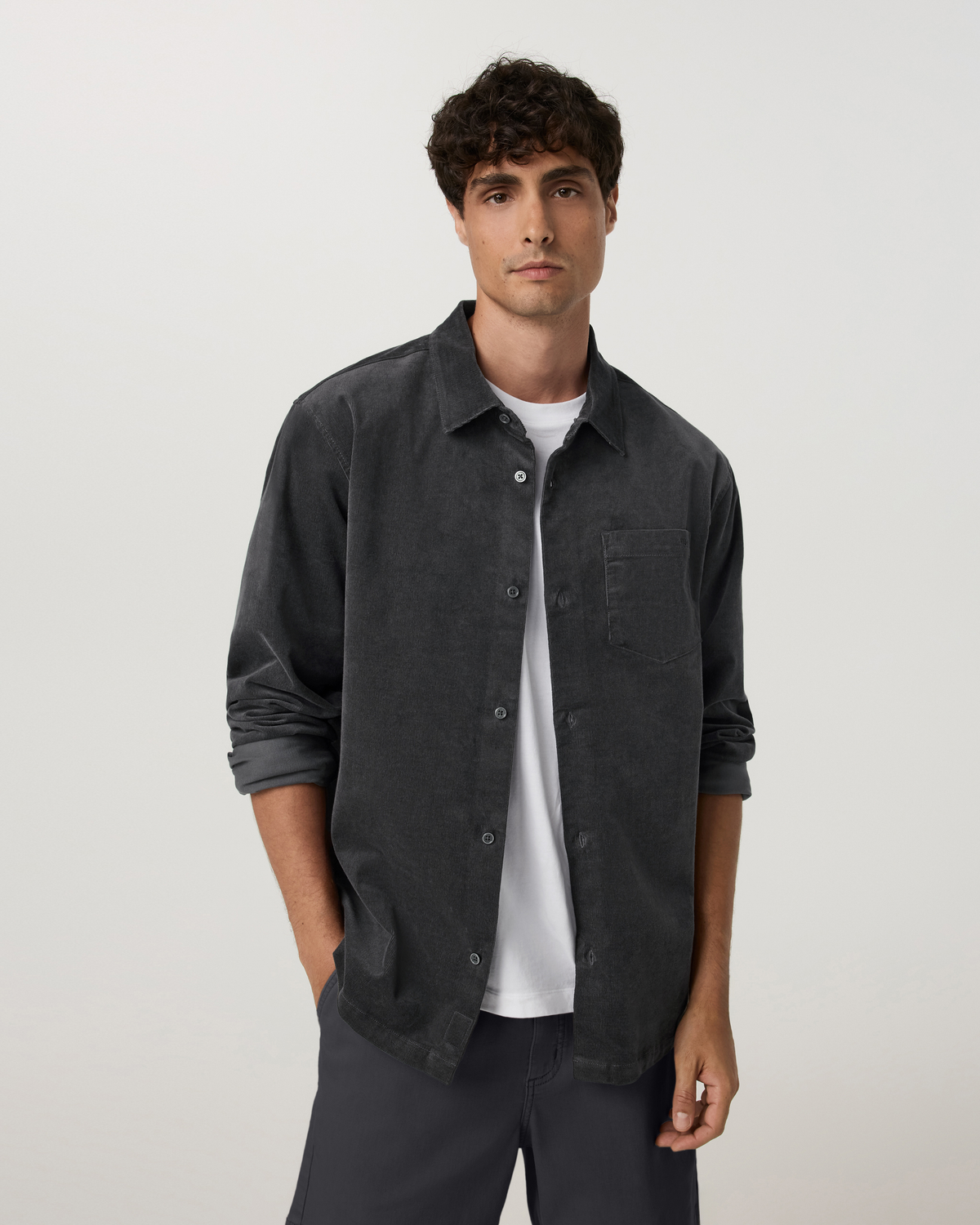Long Sleeve Optimist Button Down | Charcoal