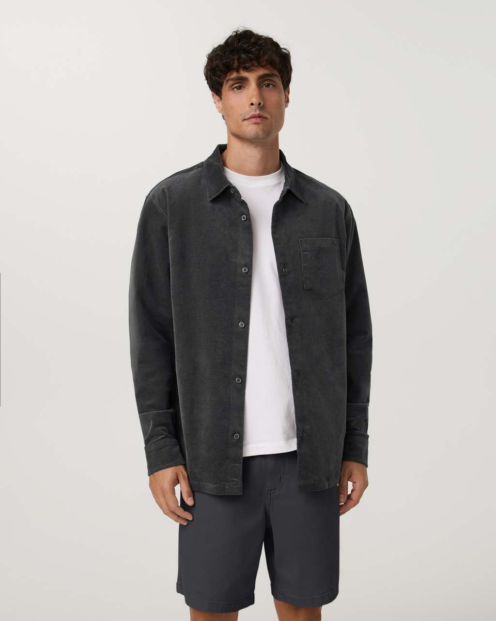 Long Sleeve Optimist Button Down | Charcoal