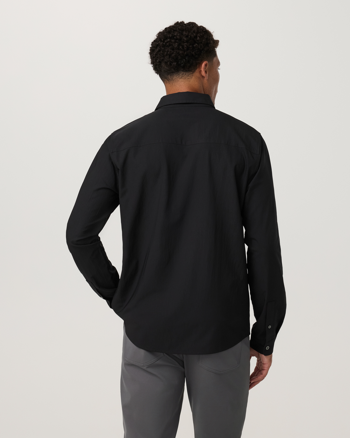 Long Sleeve Manhattan Button Down Shirt | Black