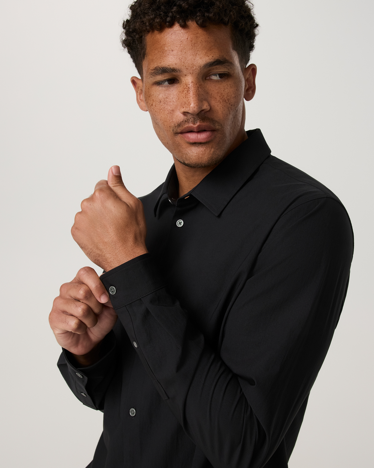 Long Sleeve Manhattan Button Down Shirt | Black