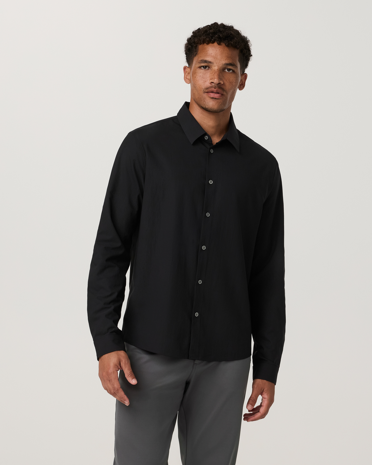 Long Sleeve Manhattan Button Down Shirt | Black