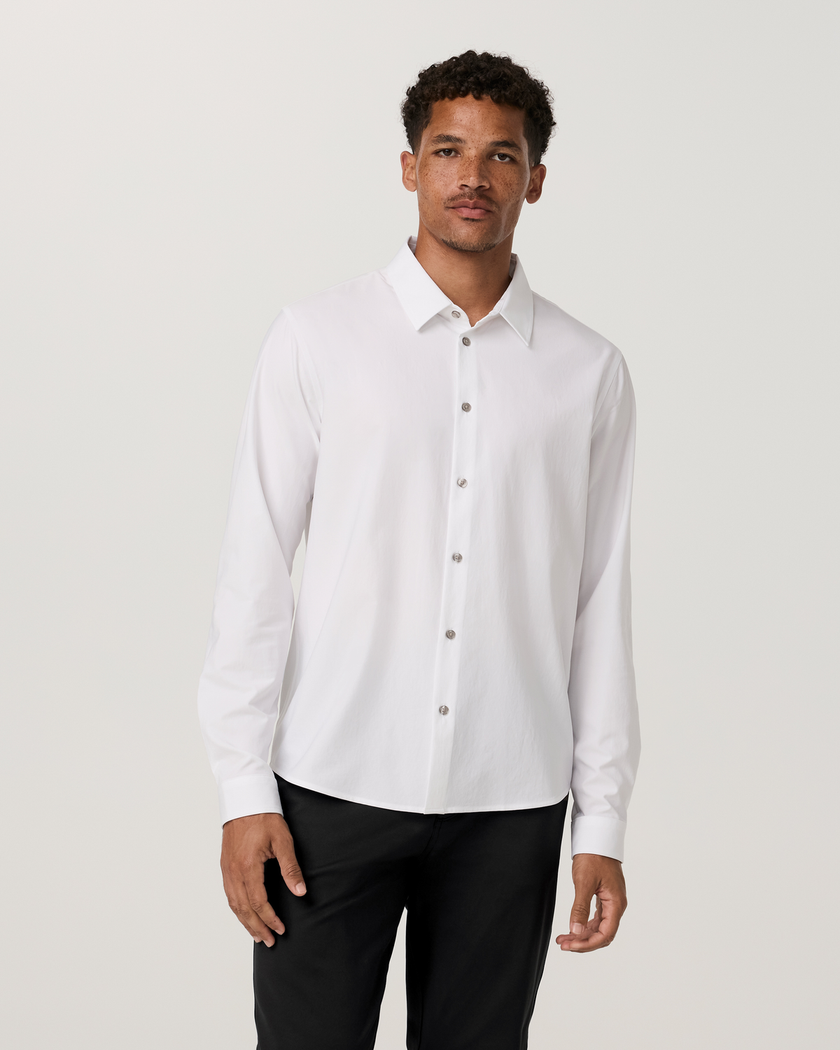 Long Sleeve Manhattan Button Down Shirt | White