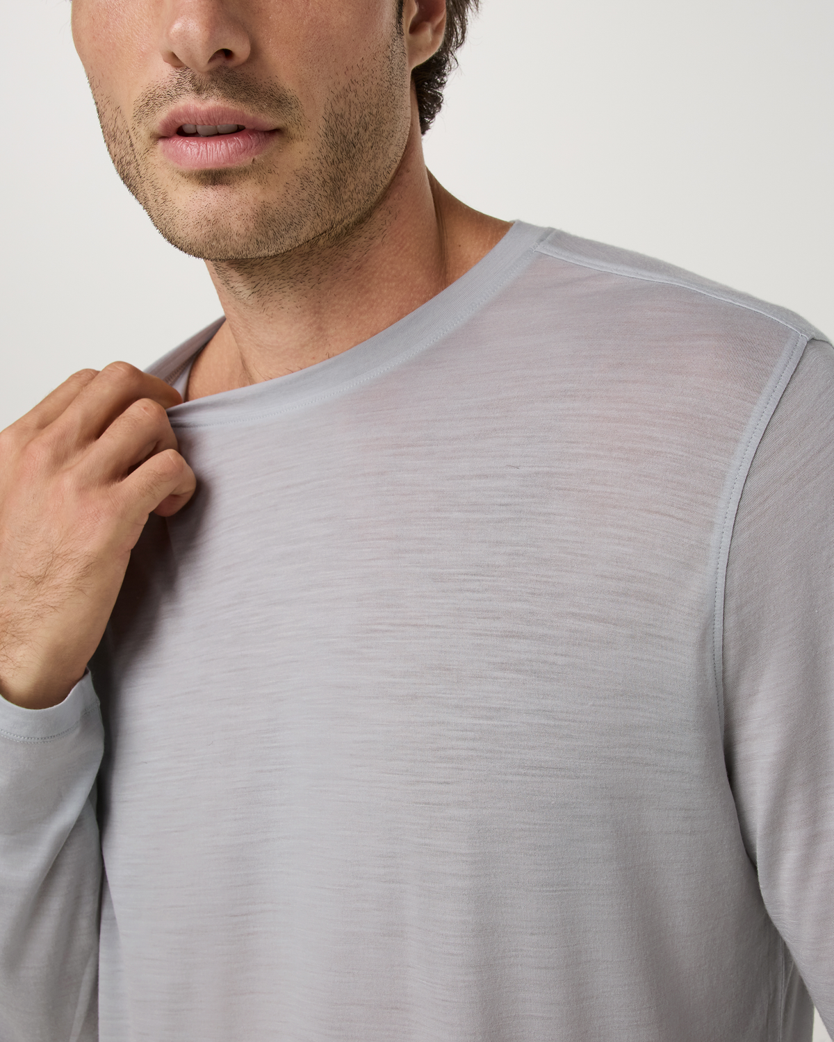 Long Sleeve Merino Wool Tee | Silverline