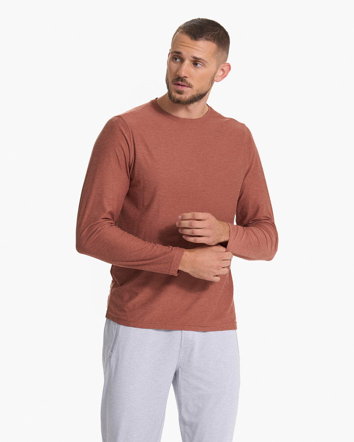 Long Sleeve Strato Tech Tee | Copper Heather