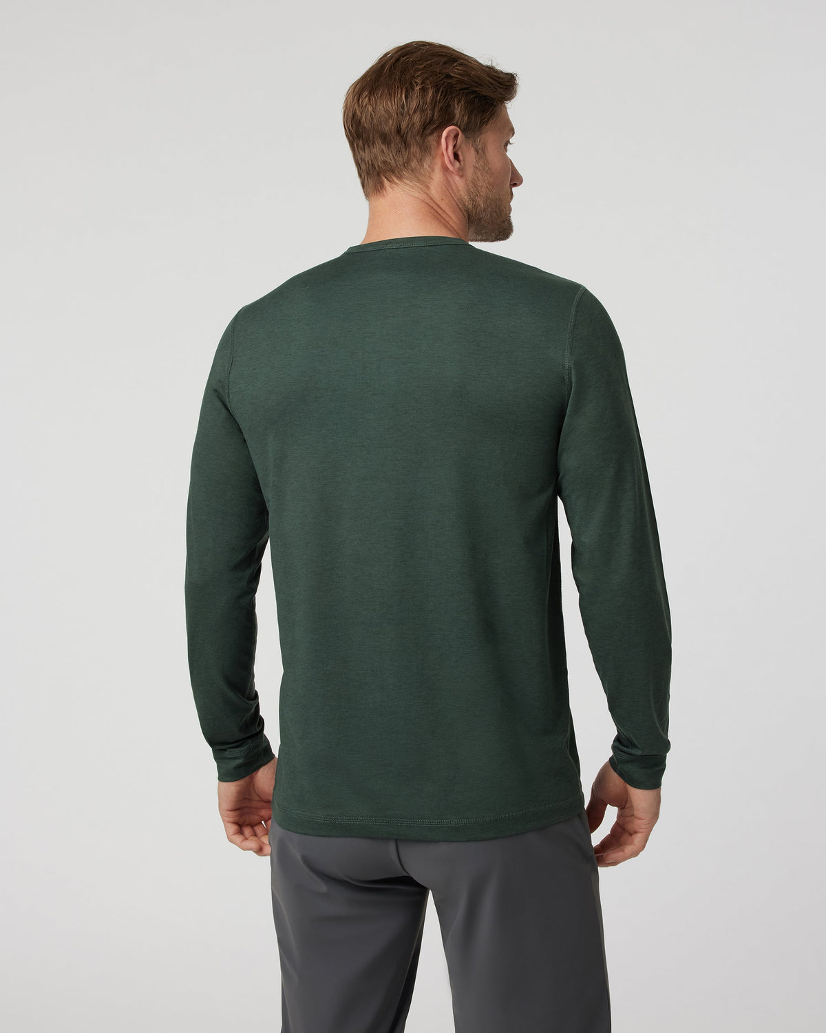 Long-Sleeve Ease Performance Henley | Aspen Heather